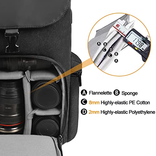 Camera Backpack Canvas Photography Bag for DSLR