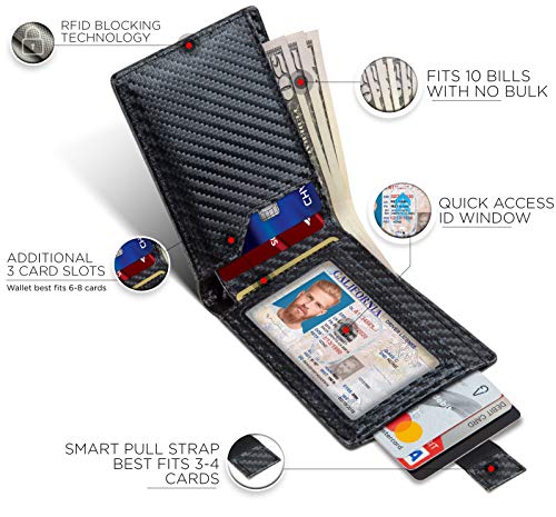 RFID Blocking Slim Bifold Genuine Leather Thin Minimalist Front Pocket Wallets for Men Billfold Wallet Men Gift