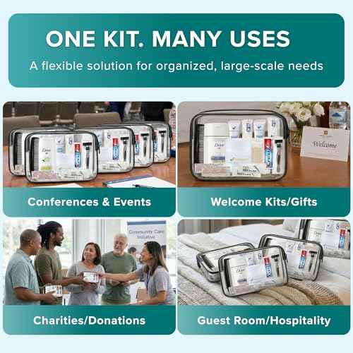 TrekTote Bulk 10 Piece Hygiene Kit Travel Size Toiletries Kit (25 Count)