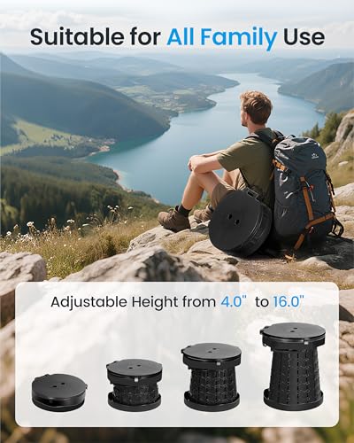 Upgrade Retractable Portable Toilet Travel Toilet Adjustable Height Camping Toilet Portable Potty for Adults Kids