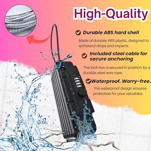 Portable Security Lock Box with Combination Lock