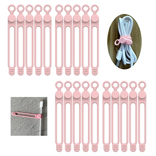 20Pcs Silicone Cable Ties