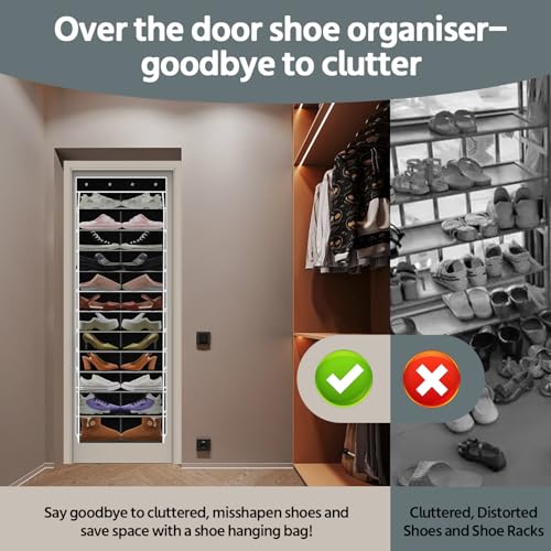 12 Pocket Over the Door Shoe Organizer