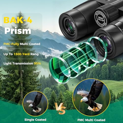 10x42 Binoculars for Adults High Powered Waterproof with Large View