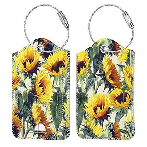 Luggage Tags Privacy Cover ID Label for Travel Bag Suitcase (2 Count)