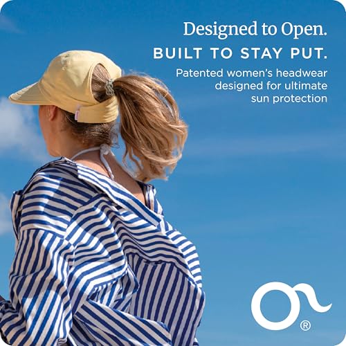 Womens Sunblocker UPF 50 Wide Brim Ponytail Sun Hat