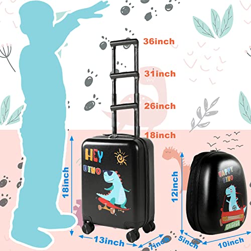 Kids Luggage and Backpack 18" Suitcase with Spinner Wheel Hard Case Travel 13" Backpack Girl Suitcase Set for Kids Travel Supplies (2 count)
