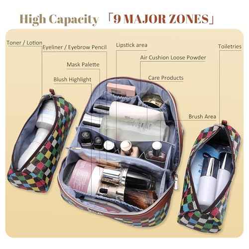 Travel Makeup Bag Organizer Cosmetic Bag (3 Count)