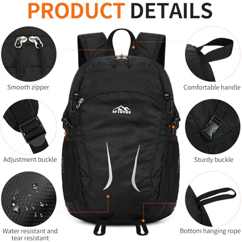 Small Hiking Backpack 35L Travel Lightweight Hiking Packable Daypack Water