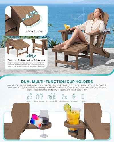 HDPE Folding Adjustable Adirondack Chair with Footrest