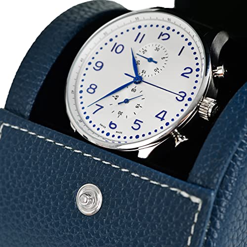 Luxury Leather Travel Watch Case Single Watch Box for Men and Women Portable Jewelry Watch Storage Roll Organizer