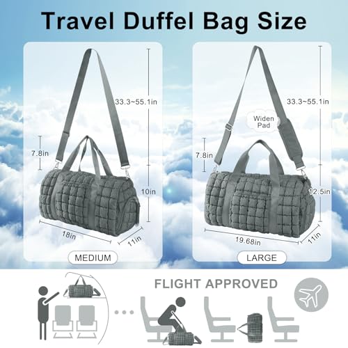 Quilted Travel Duffle Bag Gym Bag for Women