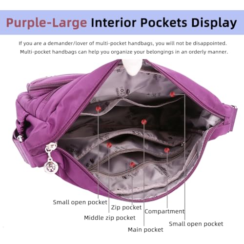 Women Shoulder Handbag Roomy Multiple Pockets Bag Ladies Crossbody Purse Fashion Tote Top Handle Satchel