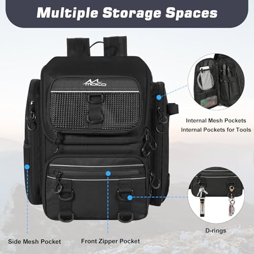 Large 40L Fishing Tackle Backpack with Rod Holders & Bait Binder