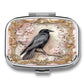 Metal 2 Compartment Pill Organizer Travel Friendly Portable Compact Pill Box Cute Pill Case to Hold Vitamins