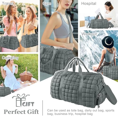 Quilted Travel Duffle Bag Gym Bag for Women