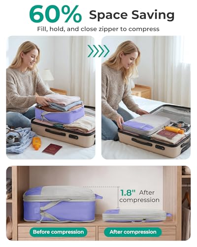 6 Set Compression Packing Cubes for Travel (6 Count)
