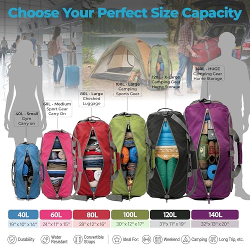 Travel Duffle Bag for Women & Men. Large Duffel Bag for Traveling Camp