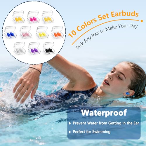100 Pairs Reusable Silicone Ear Plugs for Sleeping Noise Cancelling (100 Count)