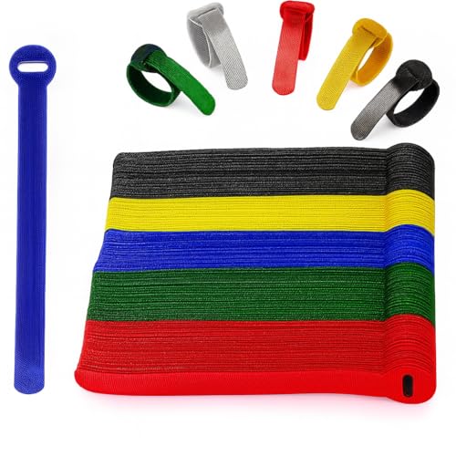 100 x Colourful Reusable Cable Ties (100 Count)