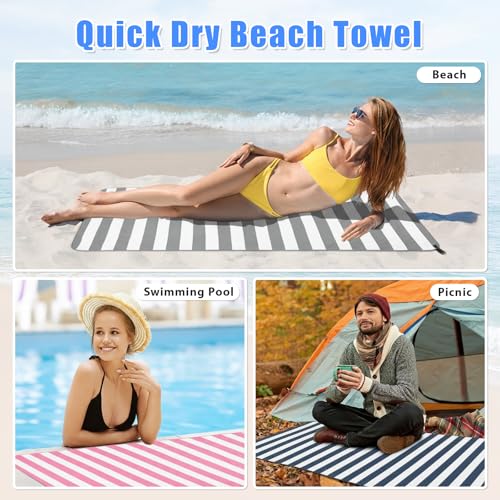 2 in 1 Microfiber Beach Towel (2 Count)