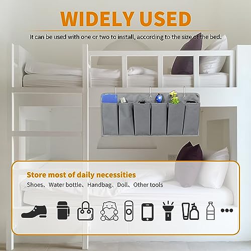 6‑Large‑Pocket RV Bedside Hanging Organizer with Sturdy Hooks