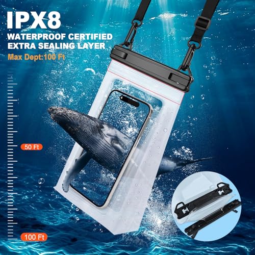 2 Pack Large Waterproof Phone Pouch