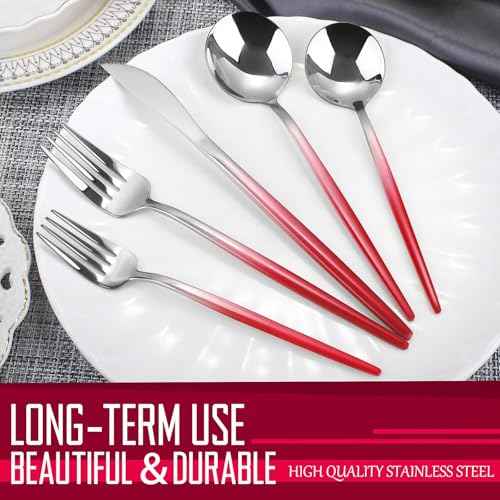 Gradient Red Silverware Set