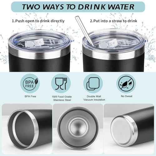 20oz Tumbler with Straw and Brush