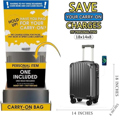 Personal Item Small Suitcase 18x14x8 Inches Hardside Built In TSA Lock & USB Port Lightweight Luggage With Removable Silent Wheels Underseat Carry
