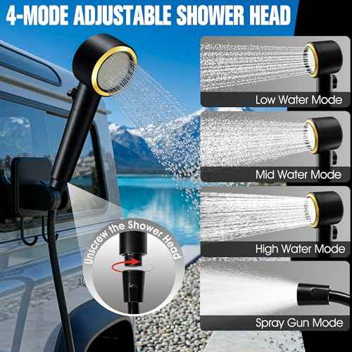 Portable Camping Shower with LED Display & 5 Speed
