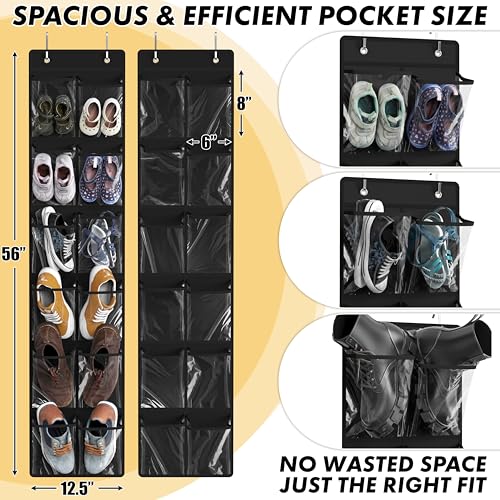 12 Pockets Large Over Door Shoe Organizer (2 Count)