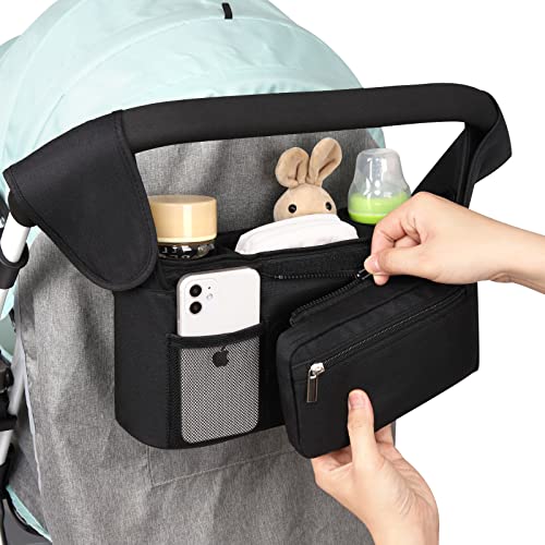 Universal Stroller Organizer with Insulated Cup Holder