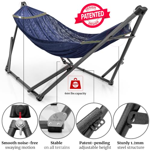 Combo x2 Hammocks with Stand for Outside & Tree Straps