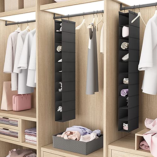 2 Pack 10 Tier Foldable Hanging Shoe Organizer Black