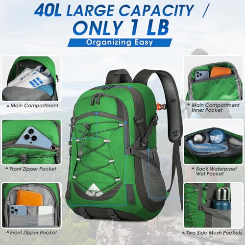 Hiking Backpack 40L Packable Lightweight Camping Daypack Men Women
