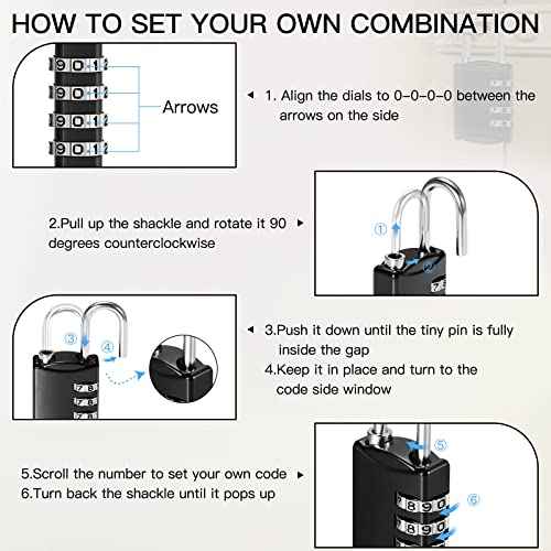 50 Pcs 4 Digit Combination Locks Small Combo for Luggage (50 Count)