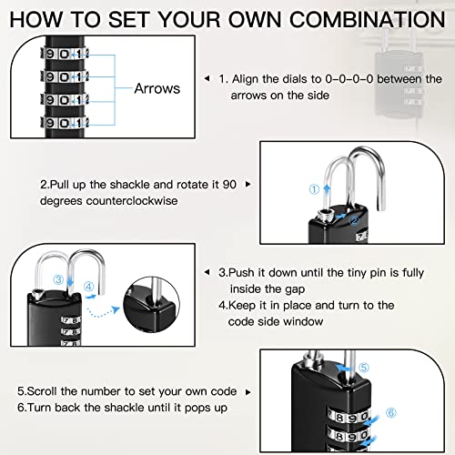 25 Pcs 4 Digit Combination Locks Small Combo Number Locks Bulk