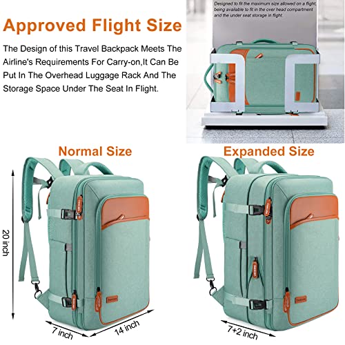 40L Expandable Carry On Travel Backpack with 4 Packing Cubes