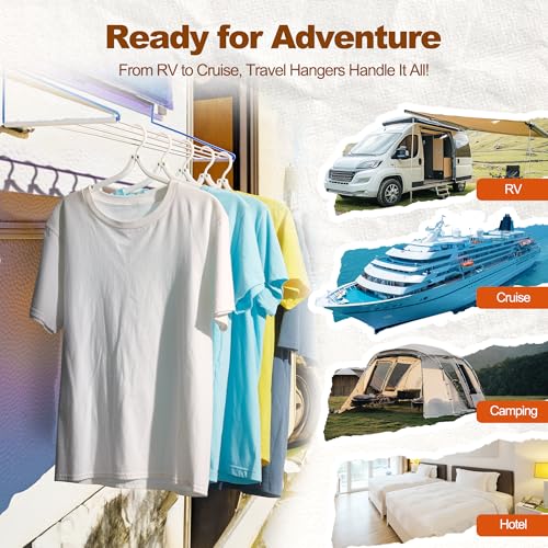 White Travel Hangers with Clips (10 Count)