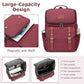 Vintage Backpack Travel Laptop Backpack with usb Charging Port for Women & Men College Backpack Fits 15.6 Inch Laptop Red Brown