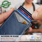 Men Slim Leather Wallet Metal Case Money Clip