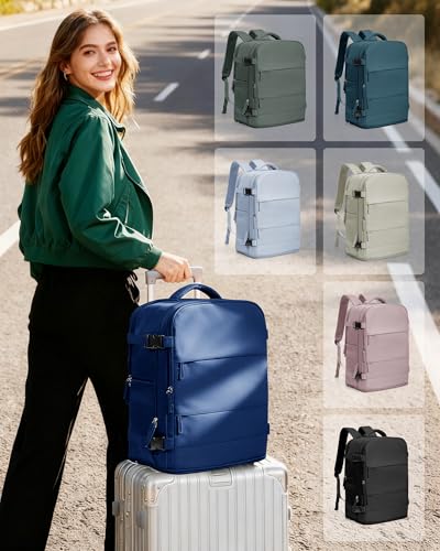 Travel Backpack Carry On for Women Man Gym Backpacks with Laptop Compartment Mochila de Viaje Teacher Personal Item Backpack Airplane Accessories Must Haves Royal Blue Small