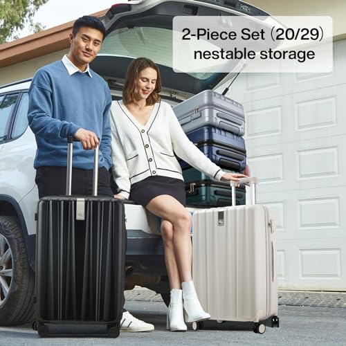 Luggage Sets 2 piece Carry On Luggage with Wheels PC Hard Shell Suitcases Lightweight Travel Luggage Travel Suitcase Woman Men 20 (2 Count)