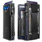 Men Slim Leather Wallet Metal Case Money Clip