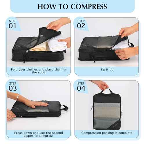 Compression Packing Cubes for Travel (10 Count)