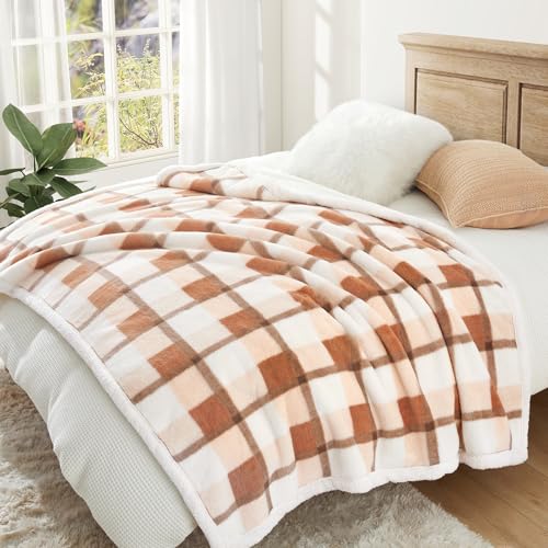 Super Soft Faux Rabbit Fur Sherpa Fleece Throw Blanket