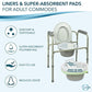 Disposable Bedside Commode Liners and Pads for Portable Toilet Chair Seat Bucket and Bedpan (24 Count)