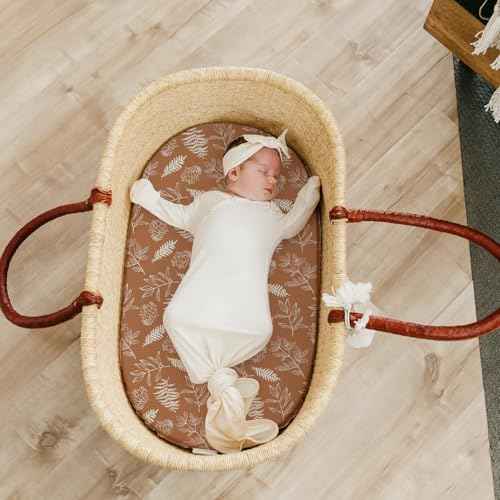 Stretch Fitted Bassinet Sheet Set BROLEX 2 Pack Cradle Sheets for Bassinet Pad