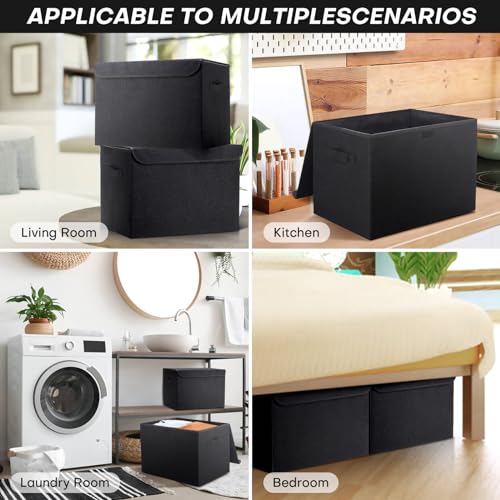 Large 42 Quarts Fabric Storage Bins with Lids [2